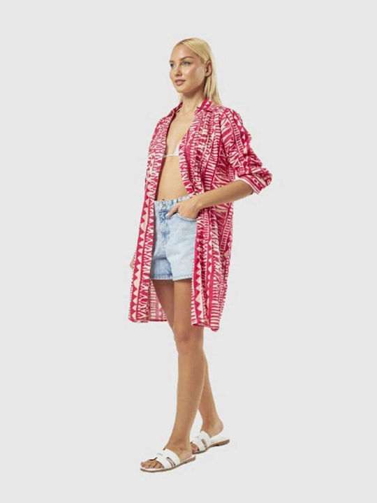 Verde Women's Maxi Beach Caftan Fuchsia