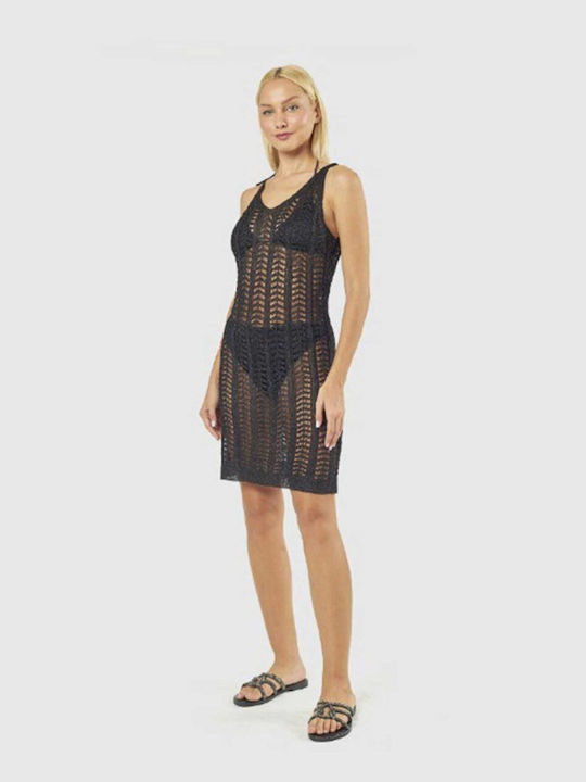 Verde Women's Mini Beach Dress Black