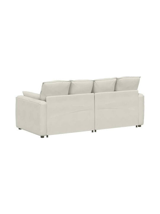 Двуместен Диван Кадифен Крем 224x105x64см