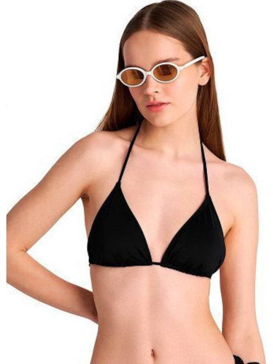 Padded Triangle Bikini Top Black