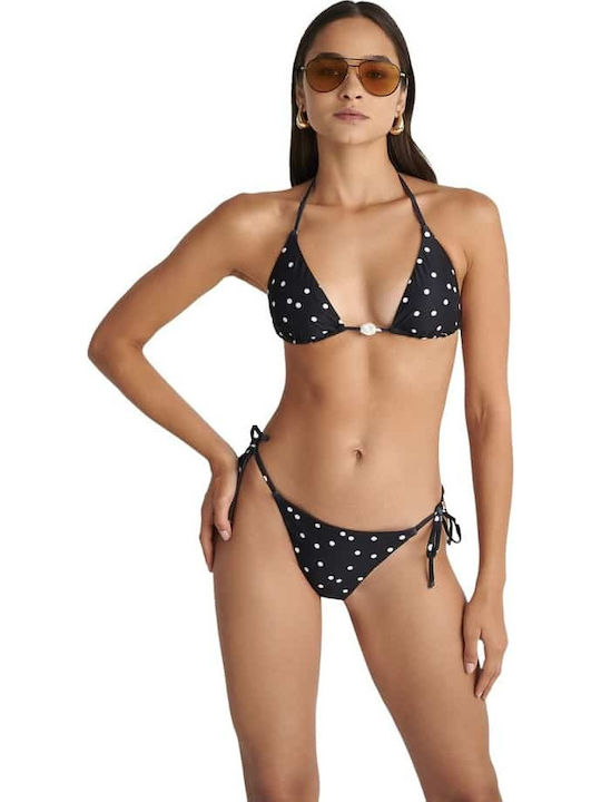 Dotted Polca Bikini Triangle Black