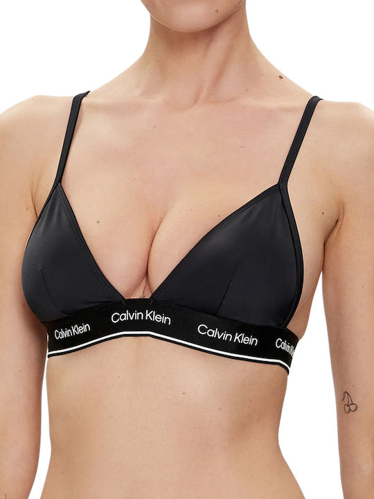 Triangle Bikini Top with Adjustable Straps Black