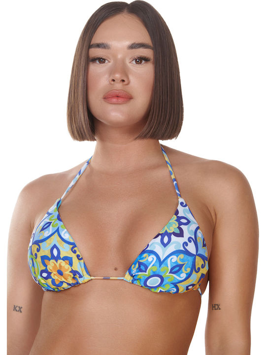 Padded Triangle Bikini Top Blue