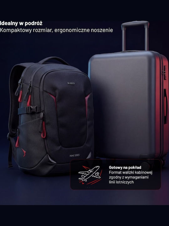 Diablo Τσάντα Πλάτης για Laptop σε Μαύρο χρώμα