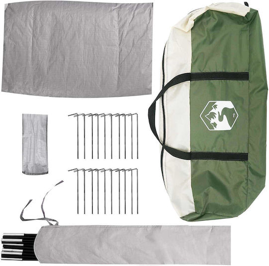 vidaXL Καλοκαιρινή Σκηνή Camping Teepee Πράσινη για 18 Άτομα 500x500x350εκ.