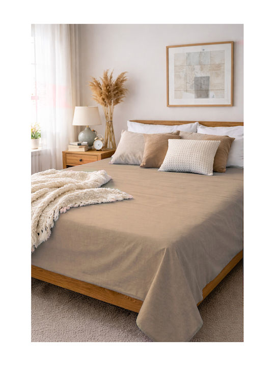 Fan Europe Double Bed Sheet 200x220cm Dark Beige