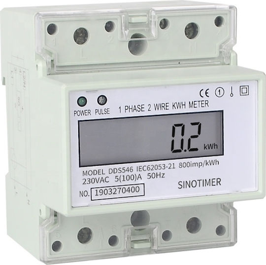 Sinotimer Instrument de Măsurare pentru Panou Electric Digital pe Șină Monofazat DDS546
