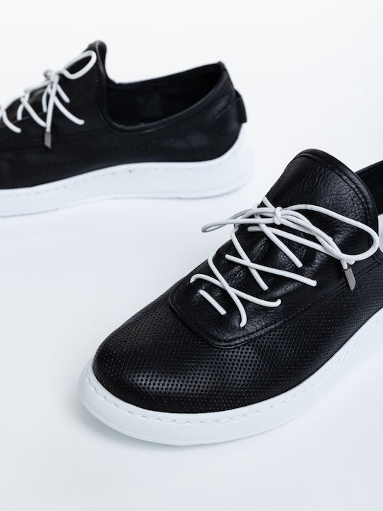 Leder Damen Oxfords in Schwarz Farbe
