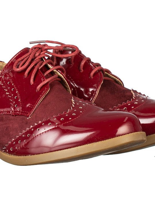 Oxfords Din Piele Pentru Femei În Culoare Burgundy