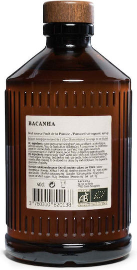 Bacanha Passionsfrüchte Geschmack Sirup Bio 400 Ml Wasser Limonade Cocktails