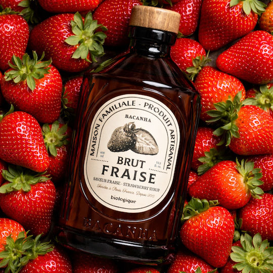 Bacanha Organic Strawberry Flavor Syrup 400 Ml Coffee Lemonade Cocktails