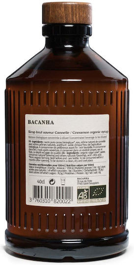 Bacanha Zimt Geschmack Bio Sirup 400 Ml Kaffee Zitronenlimonaden Cocktails