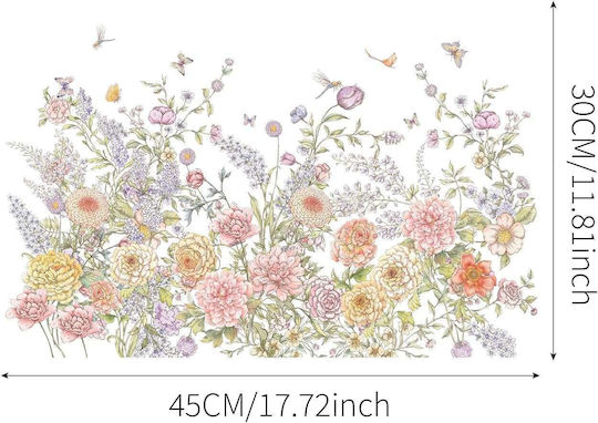 Autocolante Decorative Autoadezive pentru Geam Model cu Flori 45x30cm