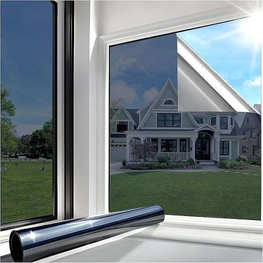 Selbstklebender Privatsphäre Fenstertapete Anti-UV 90x300cm Silber-Schwarz Selbstklebender Privatsphäre Fenstertapete Anti-UV 90x300cm Silber-Schwarz