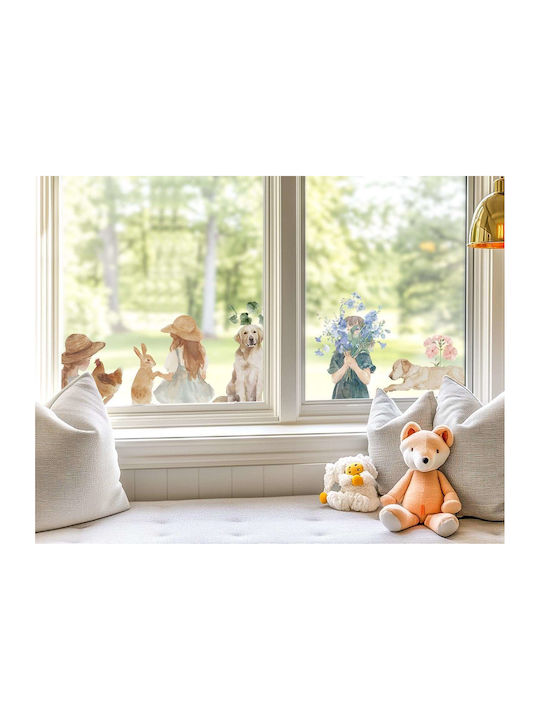 Decorative Self-adhesive Window Stickers Spring Flowers 6pcs