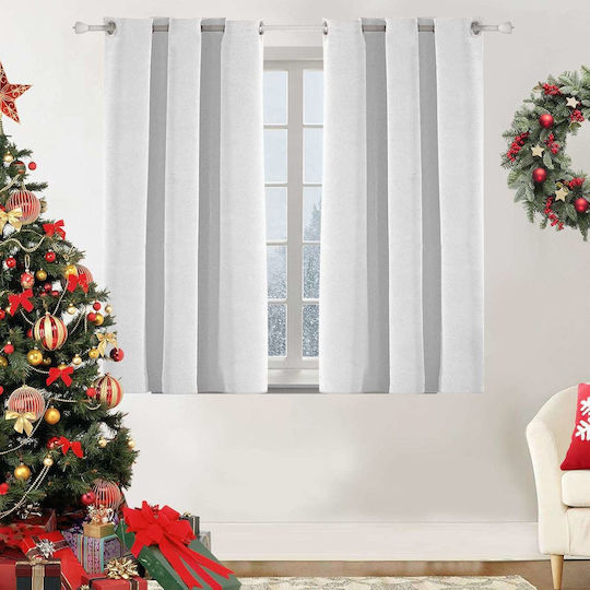 Set Perdele Opace Cu Capse Bej 140x260cm