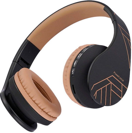 PowerLocus P1 Ασύρματα Bluetooth Over Ear Ακουστικά Καφέ