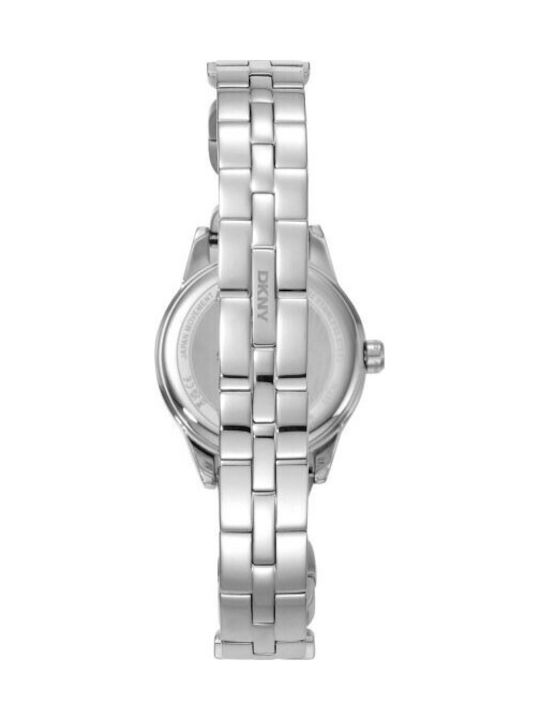 DKNY Damenuhr Batterie mit Silber Metall-Armband