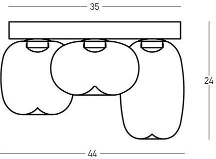 Zambelis Lights Luminiță De Tavan Montată 44cm Gri Cu LED Integrat