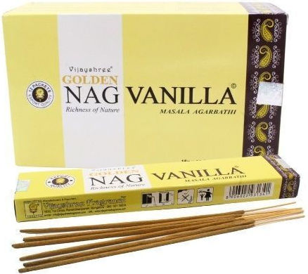 Golden Nag Vanilla Αρωματικά Sticks Χώρου 15gr/15τεμάχια Vijayshree