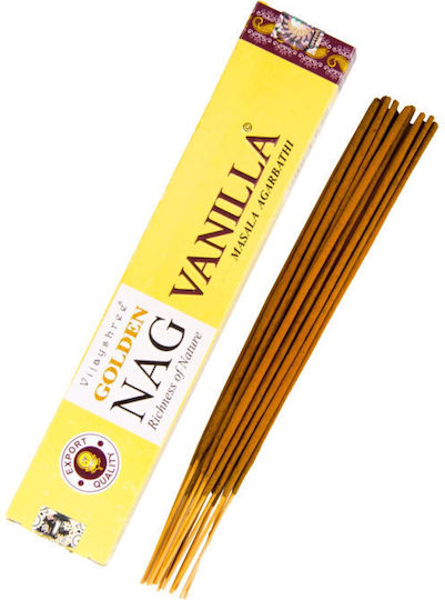 Golden Nag Vanilla Αρωματικά Sticks Χώρου 15gr/15τεμάχια Vijayshree