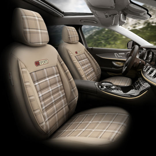 Car Cover Set 11pcs Cotton Sports Design Beige