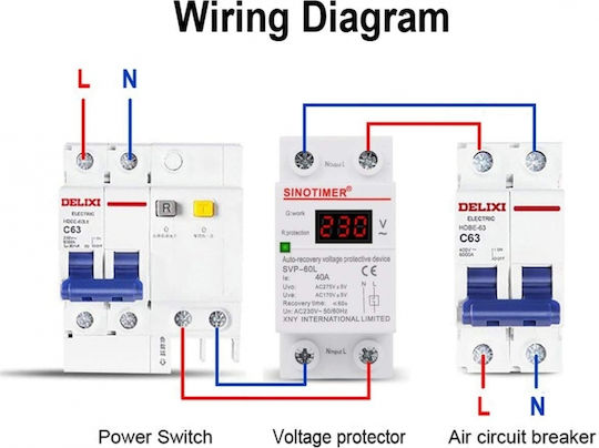 Sinotimer Instrument de Măsură pentru Panou Electric Digital pe Șină Monofazat