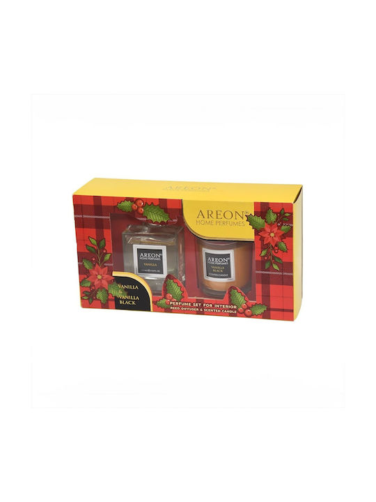 Set Heimduft 150ml Vanille + Schwarze Vanillekerze