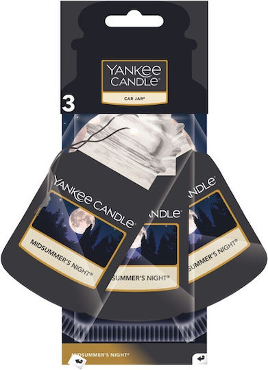 Yankee Candle Air Freshener Tab Pendand Car Jar Midsummer´s Night 3pcs