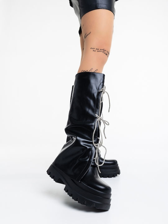 Damenstiefel mit Pelz Schwarze
