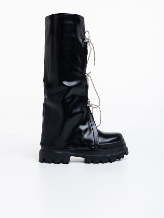 Damenstiefel mit Pelz Schwarze