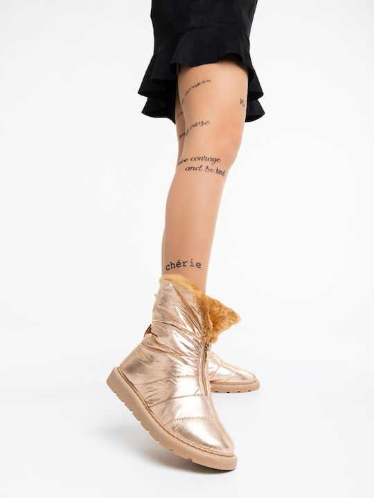Damenstiefel mit Pelz Rosa