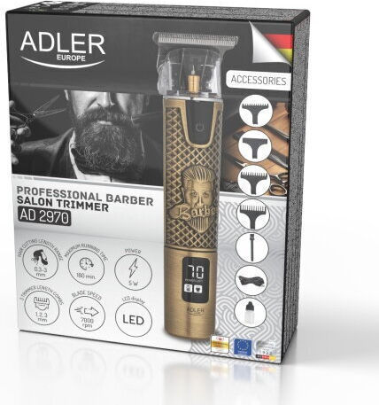 Adler Професионална Машинка за Подстригване Черна AD 2970