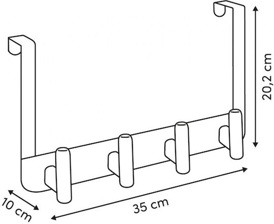 Atmosphera Κρεμάστρα Πόρτας 4 Θέσεων 35x10x20.2εκ.