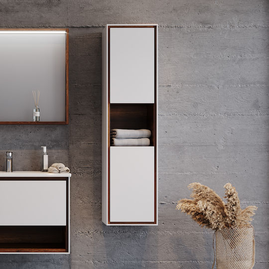 Martin Luna Wall Hung Cabinet Matte Lacquer Bathroom Column Cabinet L35xD32xH160cm White