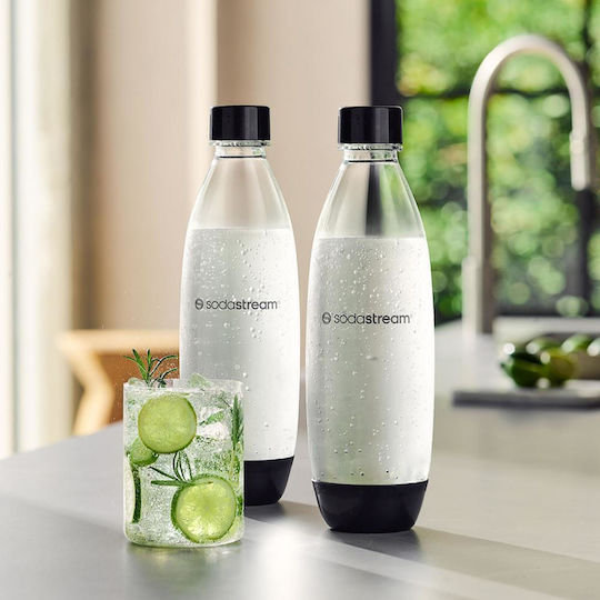 Set 2 Sodastream Fuse Carbonation Bottles Plastic 1l Black