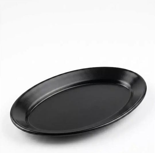 Melaware Piatelă de Servire Ovală Din Melamină Neagră 20x12 cm