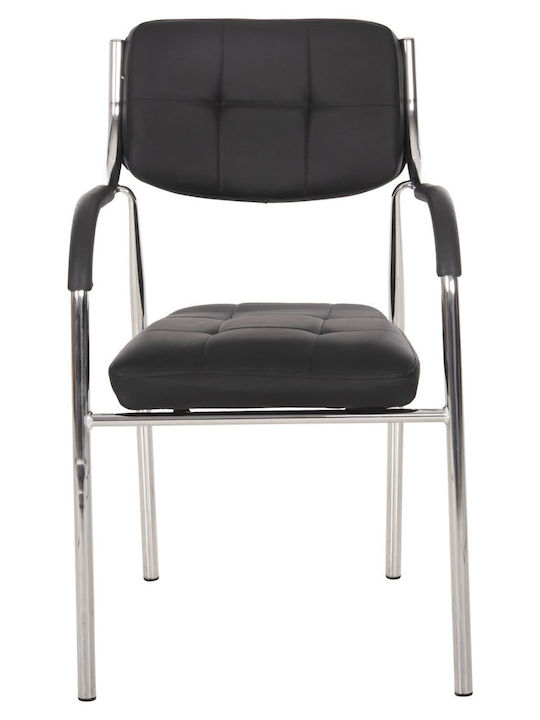 Visitor Chair with Arms Μαύρη 54x52x87cm