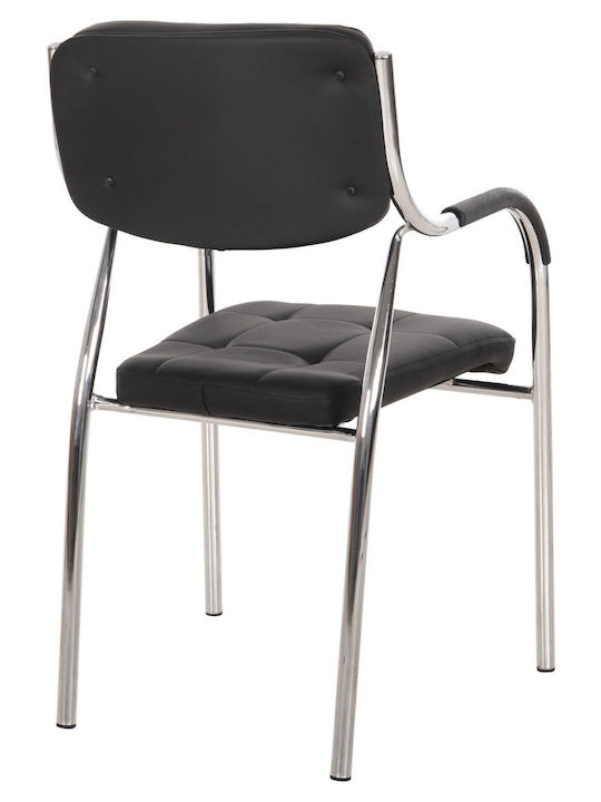 Visitor Chair with Arms Μαύρη 54x52x87cm
