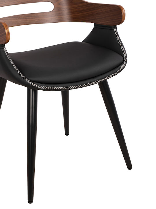 Besucherstuhl Superior Pro mit Armlehnen in Schwarz Farbe 50x53x76cm