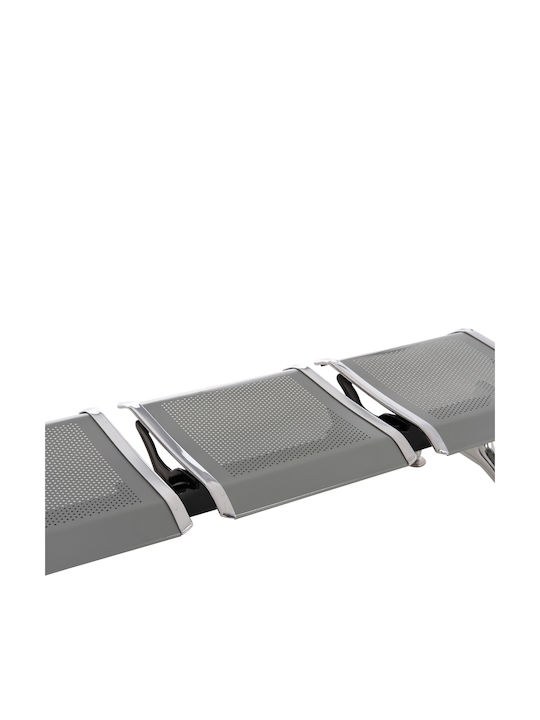 Dreisitziger Wartesessel in Grau Farbe 150x50x40cm