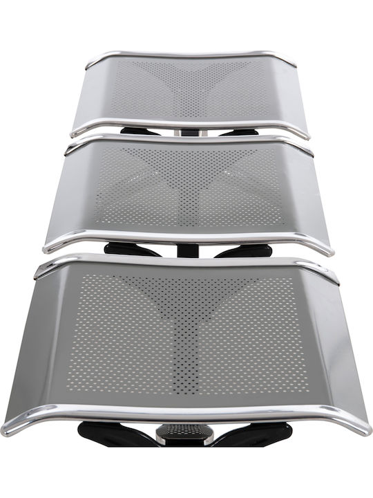 Dreisitziger Wartesessel in Grau Farbe 150x50x40cm