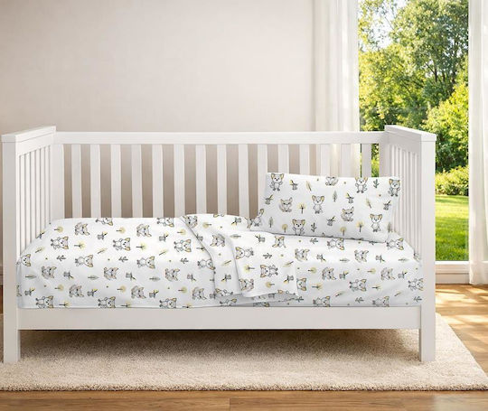 Dimcol Baby Duvet Cover Bebe White Grey 120x160cm