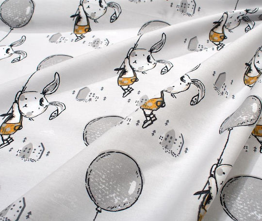 Dimcol Детска Покривка За Завивка Floating Bunny 715 Сив 120x160см