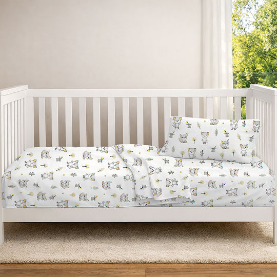 Dimcol Baby Duvet Cover Bebe White Grey 120x160cm