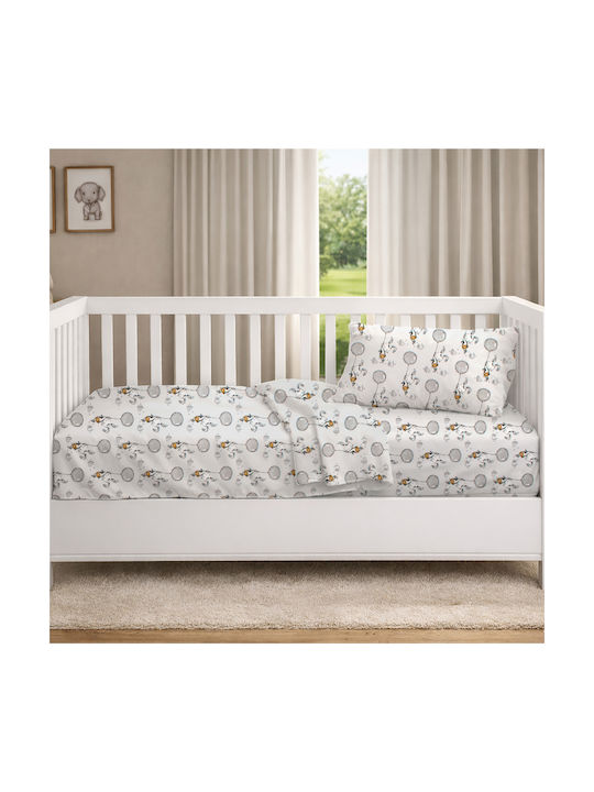 Dimcol Baby Duvet Cover Floating Bunny 715 Grey 120x160cm