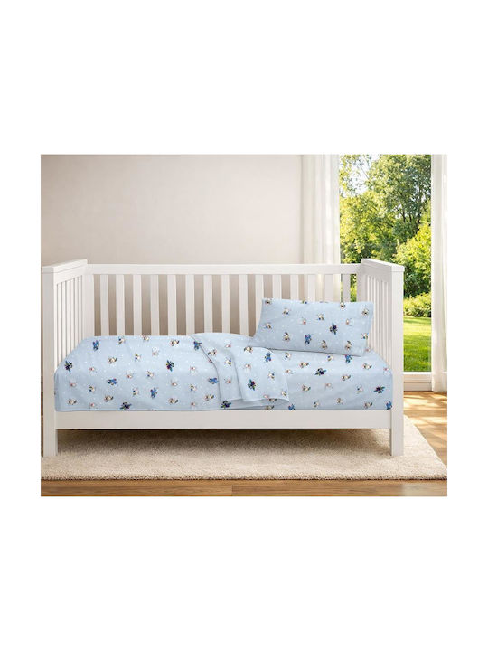 Dimcol Baby Duvet Cover Bear's Playtime 591 Sky Blue 120x160cm