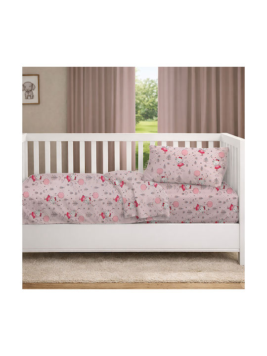 Dimcol Baby Duvet Cover Ballerina Bear 598 Pink 120x160cm
