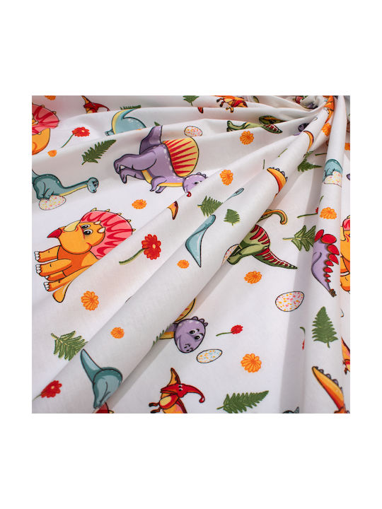 Dimcol Baby Duvet Cover Dinosaur 520 White Orange 120x160cm