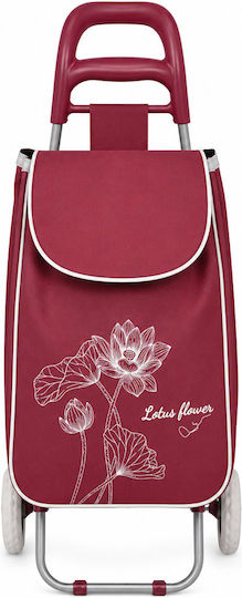 Stoff Einkaufswagen Burgundisch 35x27x94cm